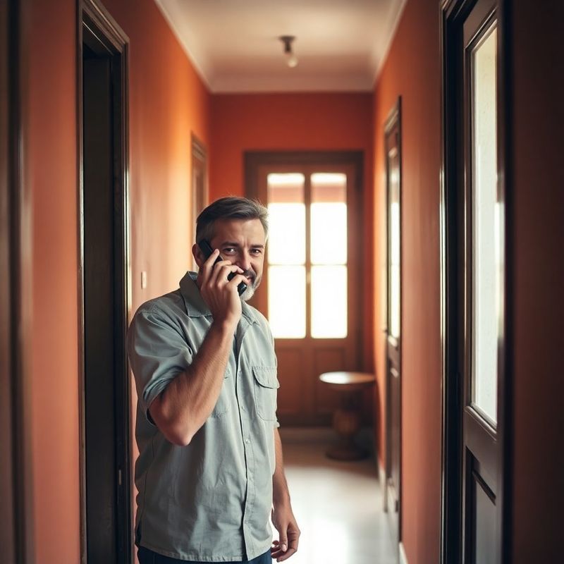 Tecnico di Casa Costa che risponde a una telefonata in un appartamento a Bari